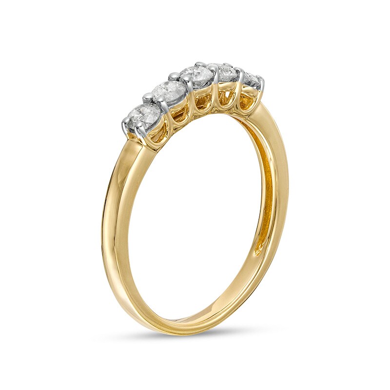 Main Image 3 of Previously Owned - 1/2 CT. T.W. Diamond Five Stone Anniversary Band in 10K Gold