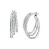 Thumbnail Image 1 of Previously Owned - 1 CT. T.W. Diamond Graduated Split Triple Row Hoop Earrings in 10K White Gold