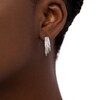 Thumbnail Image 2 of Previously Owned - 1 CT. T.W. Diamond Graduated Split Triple Row Hoop Earrings in 10K White Gold
