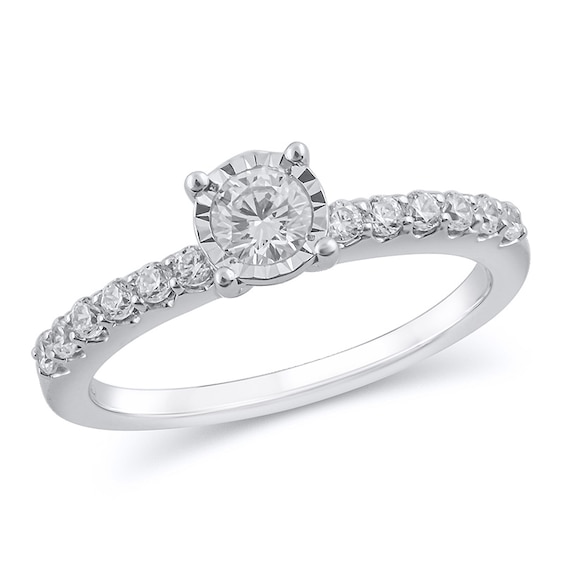 Previously Owned - 1/2 CT. T.w. Diamond Engagement Ring in 10K White Gold