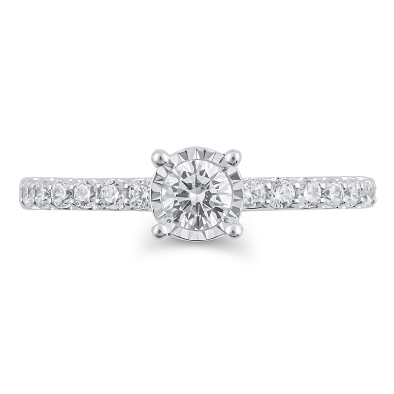 Main Image 3 of Previously Owned - 1/2 CT. T.W. Diamond Engagement Ring in 10K White Gold