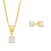 Thumbnail Image 1 of Previously Owned - 1/2 CT. T.W. Diamond Solitaire Pendant and Stud Earrings Set in 10K Gold