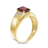 Thumbnail Image 3 of Previously Owned - Men's Emerald-Cut Garnet and Diamond Accent Collar Ring in 10K Gold