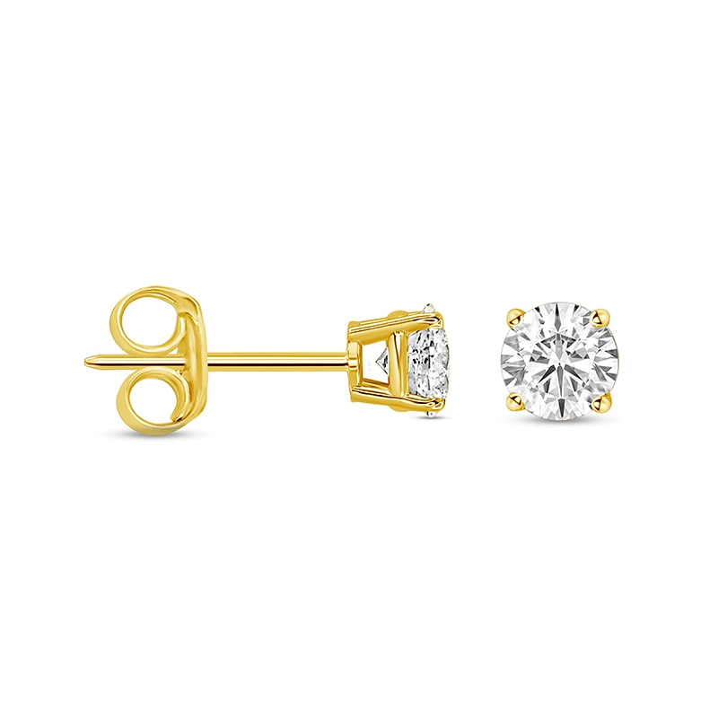 Main Image 1 of Previously Owned - 1/2 CT. T.W. Diamond Solitaire Stud Earrings in 14K Gold (I/I2)