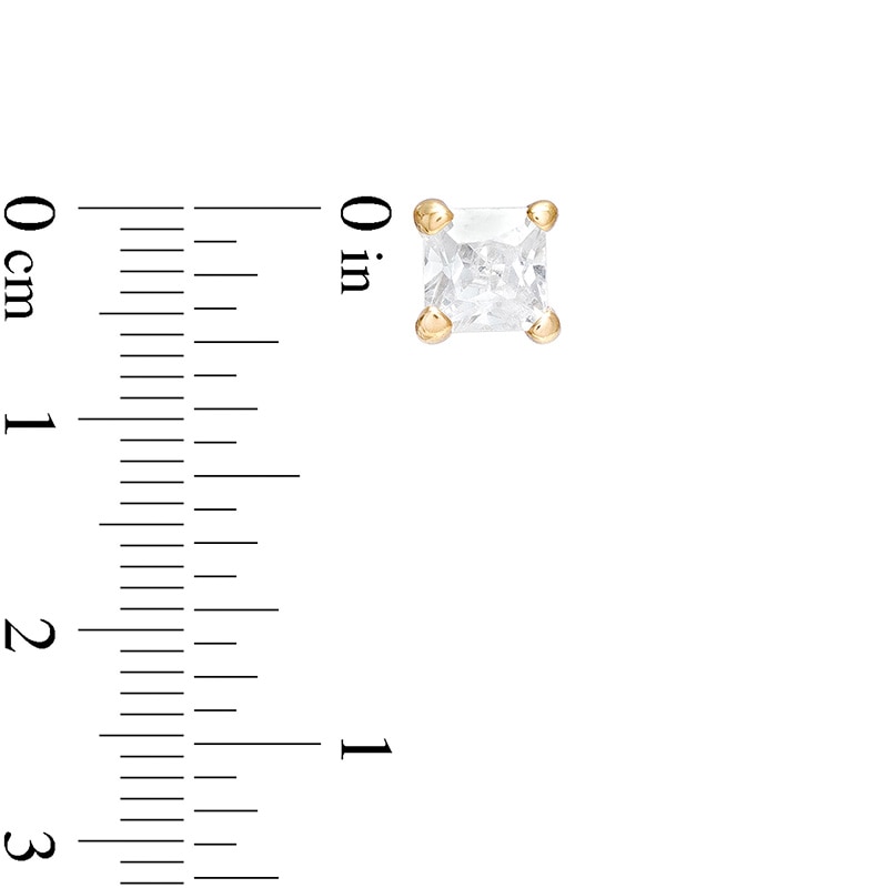 Main Image 3 of Previously Owned - 1/4 CT. T.W. Princess-Cut Diamond Stud Earrings in 14K Gold