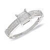 Thumbnail Image 1 of Previously Owned - 1/8 CT. T.W. Multi-Diamond Square Collar Ring in 10K White Gold