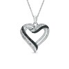 Thumbnail Image 1 of Previously Owned - 1/2 CT. T.W.  Black and White Diamond Heart Pendant in Sterling Silver