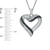 Thumbnail Image 2 of Previously Owned - 1/2 CT. T.W.  Black and White Diamond Heart Pendant in Sterling Silver