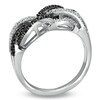 Thumbnail Image 2 of Previously Owned - 1/4 CT. T.W.  Black and White Diamond Twine Ring in 10K White Gold