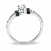 Thumbnail Image 2 of Previously Owned - 1/4 CT. T.W.  Black and White Diamond Station Engagement Ring in 10K White Gold
