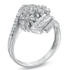 Thumbnail Image 2 of Previously Owned - 1/2 CT. T.W. Composite Diamond Flower Ring in 10K White Gold