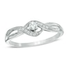 Thumbnail Image 1 of Previously Owned - 1/10 CT. T.W. Diamond Ribbon Bypass Promise Ring in 10K White Gold