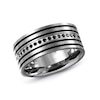 Thumbnail Image 1 of Previously Owned - 1/7 CT. T.W. Black Diamond Wedding Band in Stainless Steel