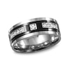 Thumbnail Image 1 of Previously Owned - 1/4 CT. T.W. Diamond Two-Tone Stainless Steel Wedding Band