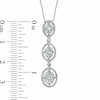 Thumbnail Image 2 of Previously Owned - 1 CT. T.W. Diamond Oval Triple Drop Pendant in 14K White Gold
