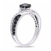 Thumbnail Image 2 of Previously Owned - 3/4 CT. T.W. Black Diamond and Lab-Created White Sapphire Swirl Ring in Sterling Silver
