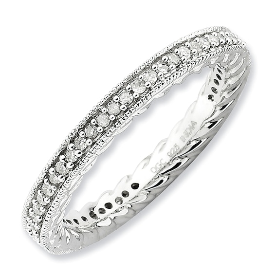 Previously Owned - Stackable Expressions™ 1/3 CT. T.w. Diamond Eternity Band in Sterling Silver