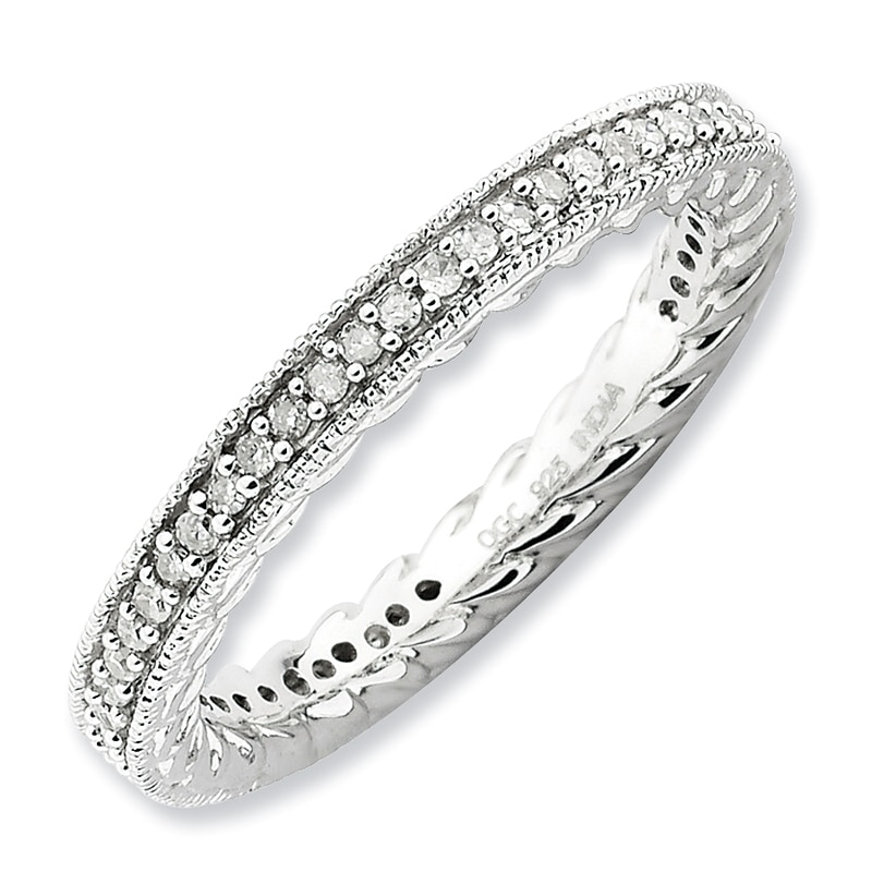 Main Image 1 of Previously Owned - Stackable Expressions™ 1/3 CT. T.W. Diamond Eternity Band in Sterling Silver