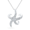 Thumbnail Image 1 of Previously Owned - 1/5 CT. T.W. Diamond Starfish Pendant in Sterling Silver