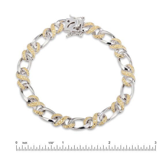 Previously Owned - Yellow Diamond Accent Infinity Braid Bracelet in Sterling Silver and 18K Gold Plate - 7.25"