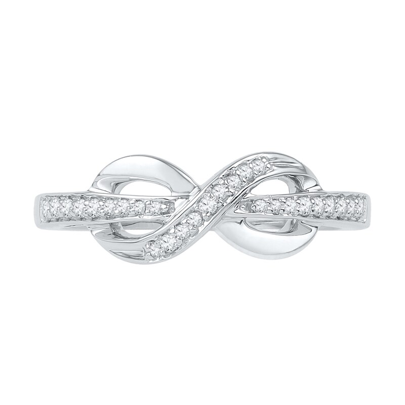 Main Image 2 of Previously Owned - 1/8 CT. T.W. Diamond Infinity Ring in 10K White Gold