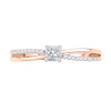 Thumbnail Image 2 of Previously Owned - 1/8 CT. T.W. Princess-Cut Diamond Split Shank Promise Ring in 10K Rose Gold