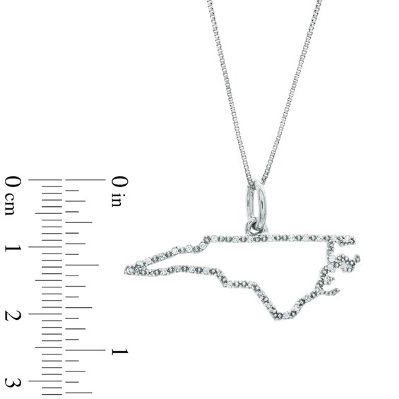 Previously Owned - Diamond Accent State of North Carolina Outline Pendant in Sterling Silver