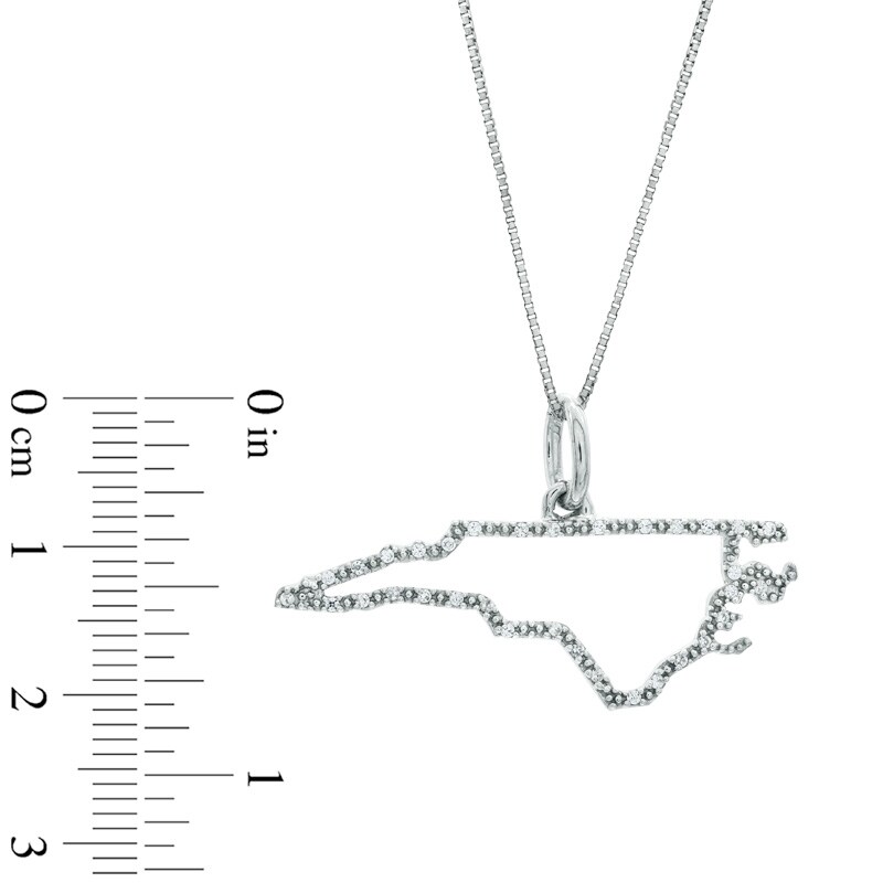 Main Image 2 of Previously Owned - Diamond Accent State of North Carolina Outline Pendant in Sterling Silver