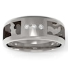 Thumbnail Image 1 of Previously Owned - Three Stone Diamond Accent Grey Camouflage Inlay Stainless Steel Band