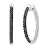 Thumbnail Image 1 of Previously Owned - 1/3 CT. T.W. Black and White Diamond Inside-Out Hoop Earrings in 10K White Gold