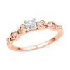 Thumbnail Image 1 of Previously Owned - 1/8 CT. T.W. Diamond Ribbon Promise Ring in 10K Rose Gold