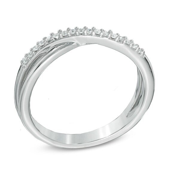 Previously Owned - 1/20 CT. T.w. Diamond Criss-Cross Midi Ring in Sterling Silver