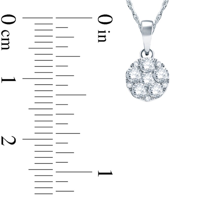 Main Image 2 of Previously Owned - 1/4 CT. T.W. Diamond Cluster Pendant in 10K White Gold