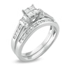 Thumbnail Image 2 of Previously Owned - 1 CT. T.W. Quad Princess-Cut Diamond Collar Bridal Set in 14K White Gold