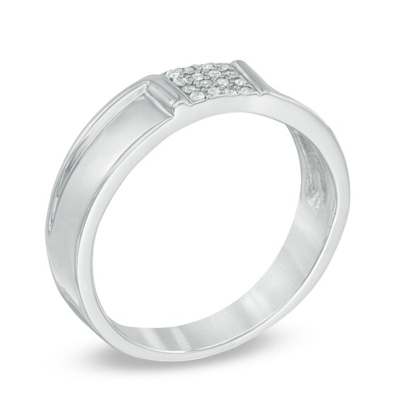 Previously Owned - 1/10 CT. T.w. Diamond Wedding Band in Sterling Silver