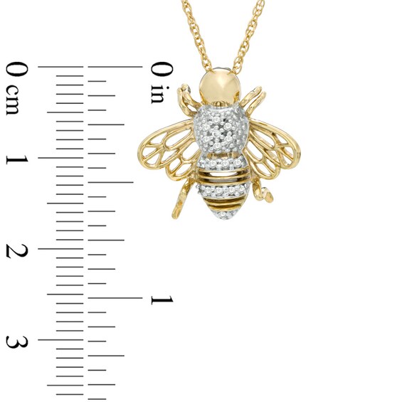 Previously Owned - 1/10 CT. T.w. Diamond Bumblebee Pendant in 10K Gold
