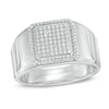 Thumbnail Image 1 of Previously Owned - 1/4 CT. T.W. Composite Diamond Square Frame Ring in Sterling Silver