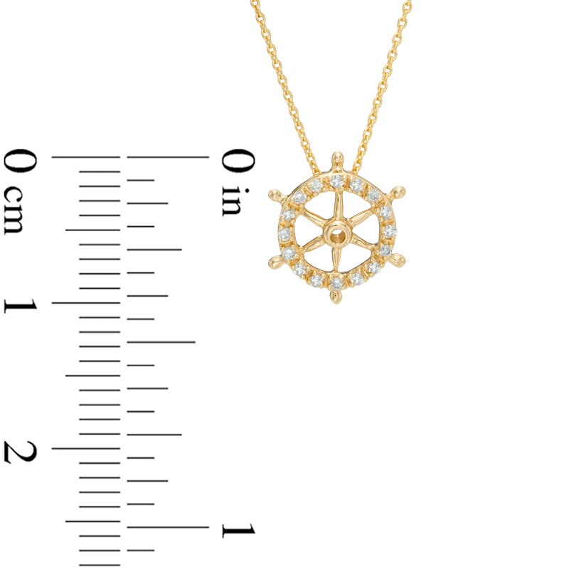 Main Image 2 of Previously Owned - Diamond Accent Ship's Wheel Pendant in 10K Gold