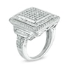 Thumbnail Image 2 of Previously Owned - 1-1/2 CT. T.W. Diamond Cluster Double Square Frame Ring in Sterling Silver