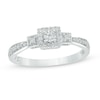 Thumbnail Image 1 of Previously Owned - 1/10 CT. T.W. Diamond Square Frame Three Stone Promise Ring in 10K White Gold