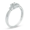 Thumbnail Image 2 of Previously Owned - 1/10 CT. T.W. Diamond Square Frame Three Stone Promise Ring in 10K White Gold