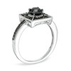 Thumbnail Image 2 of Previously Owned - 1 CT. T.W. Black Diamond Square Frame Ring in Sterling Silver