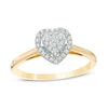 Thumbnail Image 1 of Previously Owned - 1/4 CT. T.W. Composite Diamond Heart Frame Promise Ring in 10K Gold