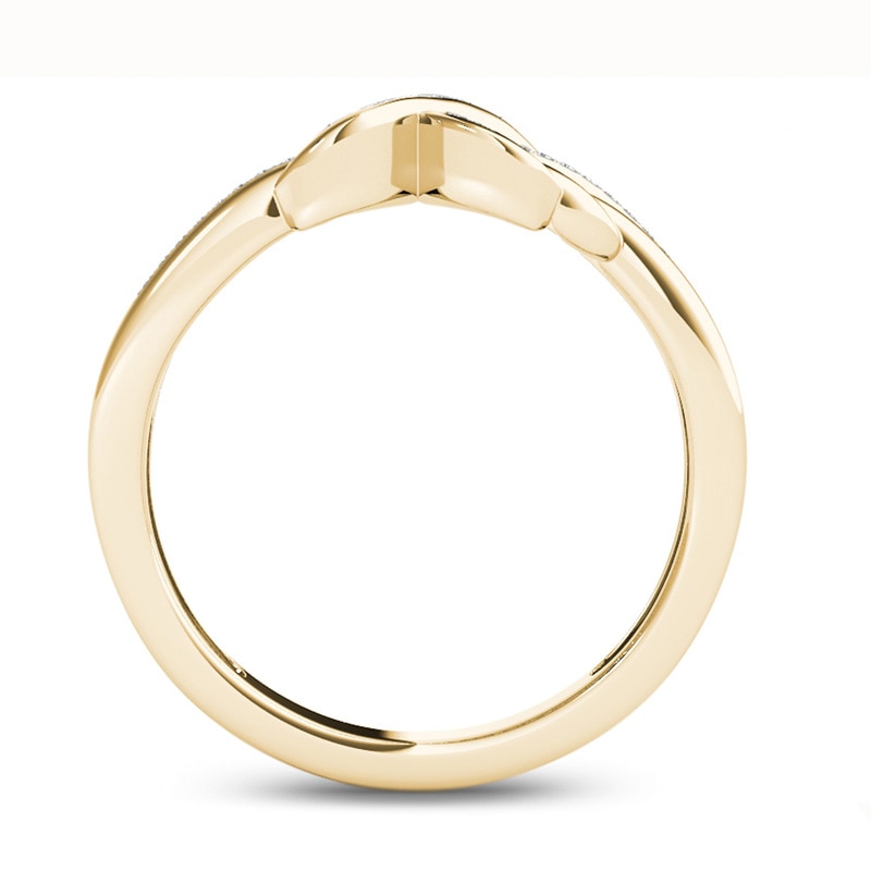 Main Image 3 of Previously Owned - 1/15 CT. T.W. Diamond "X" Ring in 10K Gold