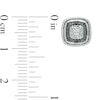 Thumbnail Image 2 of Previously Owned - Black and White Diamond Accent Cushion Frame Stud Earrings in Sterling Silver