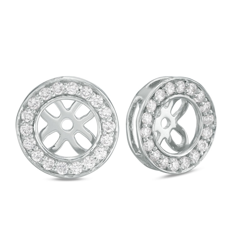 Main Image 1 of Previously Owned - 1/2 CT. T.W. Diamond Frame Earring Jackets in 10K White Gold
