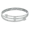 Thumbnail Image 1 of Previously Owned - 1/5 CT. T.W. Diamond Arrow and Heart Wrap Bangle in Sterling Silver