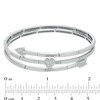 Thumbnail Image 2 of Previously Owned - 1/5 CT. T.W. Diamond Arrow and Heart Wrap Bangle in Sterling Silver