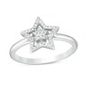 Thumbnail Image 1 of Previously Owned - 1/6 CT. T.W. Diamond Double Star Ring in 10K White Gold
