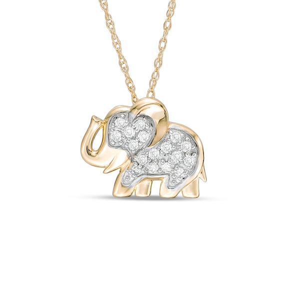 Previously Owned - 1/10 CT. T.w. Diamond Elephant Pendant in 10K Gold
